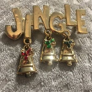 Vintage Jingle Bells Christmas Brooch / Pin